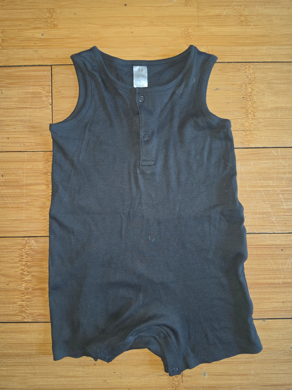 H&M Ribbed Black Baby/Toddler Romper